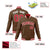 Custom Brown- Red-White Bomber Full-Snap Varsity Letterman Jacket