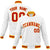 Custom White- Orange-Gold Bomber Full-Snap Varsity Letterman Jacket