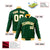 Custom Midnight Green- White-Gold Bomber Full-Snap Varsity Letterman Jacket