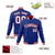 Custom Royal Blue- White-Red Bomber Full-Snap Varsity Letterman Jacket