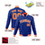 Custom Royal Blue- Orange-White Bomber Full-Snap Varsity Letterman Jacket