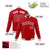 Custom Red- Gray-White Bomber Full-Snap Varsity Letterman Jacket