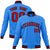 Custom Powder Blue-Red-Black Bomber Full-Snap Varsity Letterman Jacket