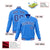 Custom Powder Blue- White-Royal Blue Bomber Full-Snap Varsity Letterman Jacket