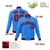 Custom Powder Blue- Red-Black Bomber Full-Snap Varsity Letterman Jacket