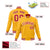 Custom Yellow- Red-White Bomber Full-Snap Varsity Letterman Jacket