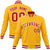 Custom Yellow- Red-White Bomber Full-Snap Varsity Letterman Jacket