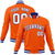 Custom Orange-White-Purple Bomber Full-Snap Varsity Letterman Jacket