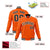 Custom Orange- Black-White Bomber Full-Snap Varsity Letterman Jacket