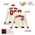 Custom Cream- Red-Black Bomber Full-Snap Varsity Letterman Jacket