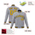 Custom Gray- Yellow-Navy Bomber Full-Snap Varsity Letterman Jacket