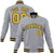 Custom Gray- Yellow-Navy Bomber Full-Snap Varsity Letterman Jacket