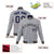 Custom Gray- Navy- Old-Gold Bomber Full-Snap Varsity Letterman Jacket