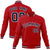 Custom Royal Red Navy White Bomber Full-Snap Varsity Letterman Jacket