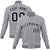 Custom Gray Black White Bomber Full-Snap Varsity Letterman Jacket