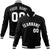 Custom Black Gray White Bomber Full-Snap Varsity Letterman Jacket