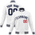 Custom White Navy Red Bomber Full-Snap Varsity Letterman Jacket