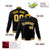 Custom Black Yellow White Bomber Full-Snap Varsity Letterman Jacket