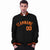 Custom Black Orange Bomber Full-Snap Varsity Letterman Jacket