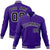 Custom Purple Black-White Bomber Full-Snap Varsity Letterman Jacket