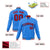 Custom Electric Blue Red-Black Bomber Full-Snap Varsity Letterman Jacket