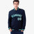 Custom Navy Gray-Aqua Bomber Full-Snap Varsity Letterman Jacket