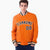 Custom Orange Navy-White Bomber Full-Snap Varsity Letterman Jacket