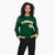 Custom Kelly-Green White-Gold Bomber Full-Snap Varsity Letterman Jacket