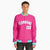 Custom Pink White Aqua Bomber Full-Snap Varsity Letterman Jacket