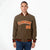 Custom Brown Orange White Bomber Full-Snap Varsity Letterman Jacket