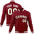 Custom Burgundy White-Gold Bomber Full-Snap Varsity Letterman Jacket