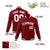 Custom Burgundy White Bomber Full-Snap Varsity Letterman Jacket