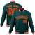 Custom Midnight-Green Red-Gold Bomber Full-Snap Varsity Letterman Jacket