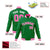 Custom Neon-Green Pink-White Bomber Full-Snap Varsity Letterman Jacket