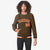 Custom Brown Orange White Black Bomber Full-Snap Varsity Letterman Jacket