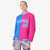 Custom Light-Blue Pink Bomber Full-Snap Varsity Letterman Split Fashion Jacket