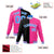 Custom Black Light-Blue Pink Bomber Full-Snap Varsity Letterman Split Fashion Jacket