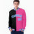 Custom Black Light-Blue Pink Bomber Full-Snap Varsity Letterman Split Fashion Jacket