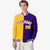 Custom Yellow White Purple Bomber Full-Snap Varsity Letterman Split Fashion Jacket