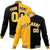 Custom Yellow White Black Bomber Full-Snap Varsity Letterman Split Fashion Jacket