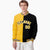 Custom Yellow White Black Bomber Full-Snap Varsity Letterman Split Fashion Jacket