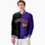 Custom Black Yellow Purple Bomber Full-Snap Varsity Letterman Split Fashion Jacket