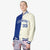 Custom Thunder-Blue Cream White Bomber Full-Snap Varsity Letterman Split Fashion Jacket