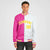 Custom Pink White Yellow Bomber Full-Snap Varsity Letterman Split Fashion Jacket