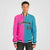 Custom Pink Aqua Black-White Bomber Full-Snap Varsity Letterman Split Fashion Jacket