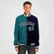 Custom Kelly-Green Navy White Bomber Full-Snap Varsity Letterman Split Fashion Jacket