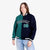 Custom Kelly-Green Navy White Bomber Full-Snap Varsity Letterman Split Fashion Jacket