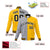 Custom Gray Yellow Black Bomber Full-Snap Varsity Letterman Split Fashion Jacket