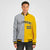 Custom Gray Yellow Black Bomber Full-Snap Varsity Letterman Split Fashion Jacket