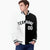 Custom White Black Gray Bomber Full-Snap Varsity Letterman Split Fashion Jacket